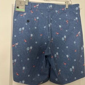 PGA Tour Blue Flamingo Print Shorts